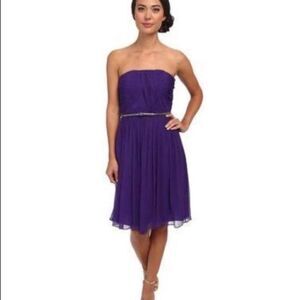Donna Morgan Purple Silk Chiffon Dress SZ 10